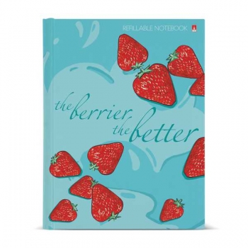 Тетрадь А5 80л на кольцах Альт КЛУБНИКА В СЛИВКАХ, 7БЦ со сменным блоком арт.7-80-081/16
