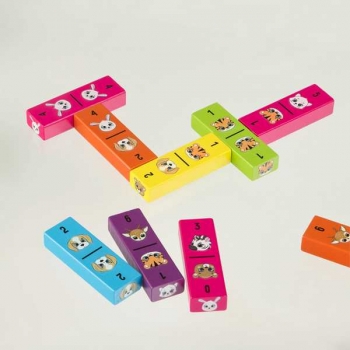 Игра настольная   ТРИ СОВЫ Башня цветная 2в1 с домино, 54 дер. бруска, кубик, уголок,в карт. коробке, 3+ арт.НИ_65735