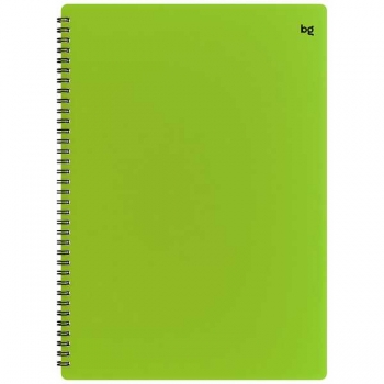 Тетрадь А4 80л в клетку на спирали BG Neon, пластиковая обложка, салатовая арт.Т4гр80_пл 08691