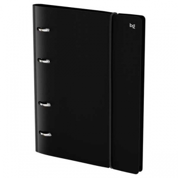 Тетрадь А5 120л на кольцах BG Base, пластиковая обложка, на резинке, черная арт.ТТ5к120_пл 63246