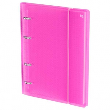 Тетрадь А5 120л на кольцах BG Neon, пластиковая обложка, на резинке, розовая арт.ТТ5к120_пл 63249
