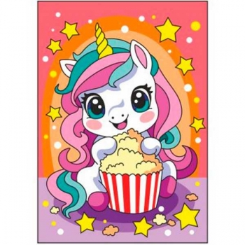 Набор для рисования по номерам, картина 20х28,5 см для малышей Единорожка арт.Ркн-130