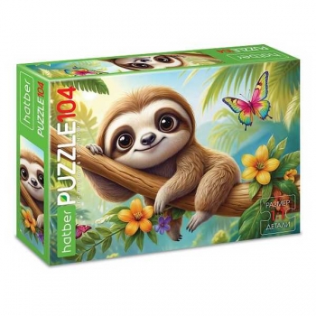 Пазл 104 эл. Hatber ECO Милый ленивец, 220х320мм арт.104ПЗ4_35539