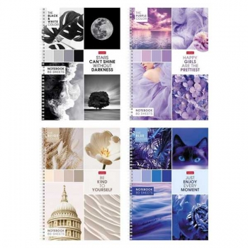 Тетрадь А4 80л в клетку на спирали Hatber Калейдоскоп Моментов, многоур. перфорация арт.80Т4лВ1гр/083174