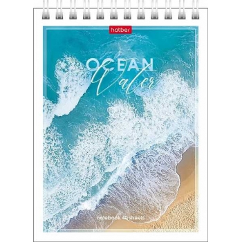 Блокнот А6 40л на гребне Hatber Аквалайф в клетку, ассорти 6 видов арт.40Б6В1гр/080473