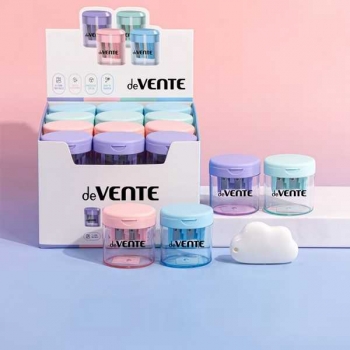 Точилка deVENTE пластмассовая, 2 отверстия с контейнером Pastel  арт. 8031501