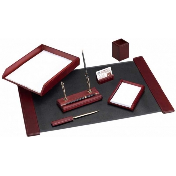 Набор настольный из дерева, 7 предм. с 2 ручками (цвет красное дерево) арт.M7C-8