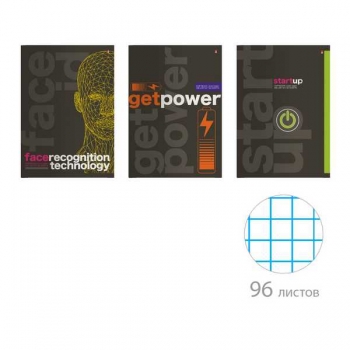 Тетрадь А4 96л в клетку Альт ELEMENTS, ассорти 3 вида арт.7-96-838