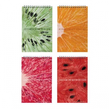 Блокнот А5 40л на гребне EXOTIC FRUITS в клетку, ассорти 4 вида арт.3-40-720