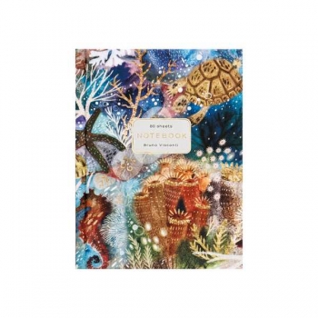 Блокнот А6 80л. престиж FAUNA.ФАНТАЗИЯ.КОРАЛЛЫ, клетка, тв. обл., матовая ламинация арт.3-80-005/51