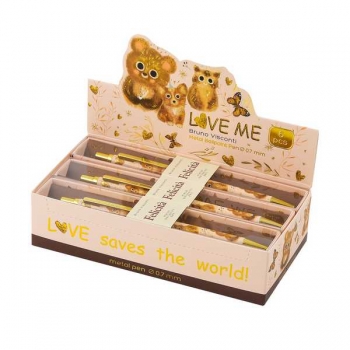 Ручка Bruno Visconti  Felicita.LOVE ME шарик.авт.в карт.футляре,0.7мм,синяя,метал.корп. арт.20-0263/29