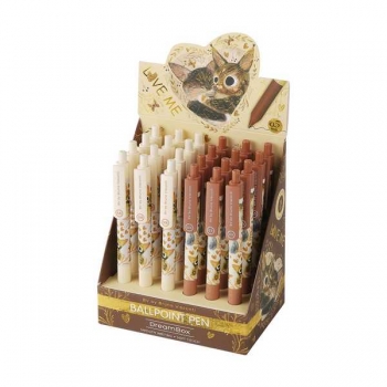 Ручка шариковая автомат. Bruno Visconti LOVE ME.КОТИКИ.СЧАСТЬЕ, 0.5мм,с грипом,синяя, ассорти 2 вида арт.20-0466/02