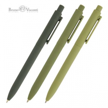 Ручка шариковая автоматическая Bruno Visconti SoftClick. Verde, 0,7мм, синяя, корпус ассорти  арт.20-0403