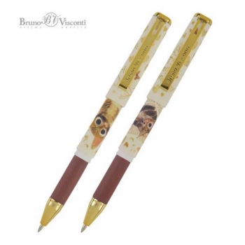 Ручка шариковая Bruno Visconti MIMI WRITE.LOVE ME.МИЛЫЙ КОТИК, 0,5мм, длина ручки 110мм, синяя, ассорти  арт.20-0485