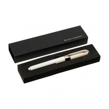 Ручка Bruno Visconti  MONACO.PEARL шарик.в подар.футляре,0.5мм,синяя,белый перламутр.корпус,черн.фут арт.20-0125-81/09