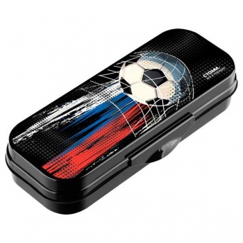 Пенал-футляр СТАММ Мяч, 215*90*43 мм, черный арт.ПН-32587