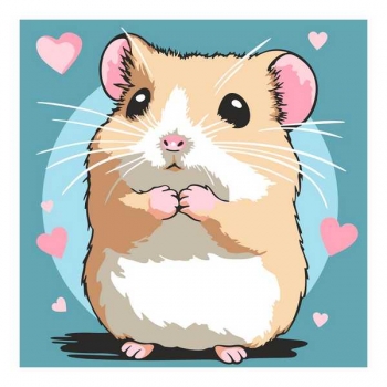 Набор для рисования по номерам, картина 20х20 см для малышей Милый хомячок арт.Ркн-142