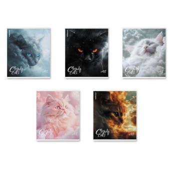 Тетрадь 48л в клетку ErichKrause Cloudy Cats, матовая ламинация арт.64862