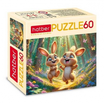 Пазл  60 эл. Hatber Лесные малыши, 165х230мм арт.60ПЗ5_34085