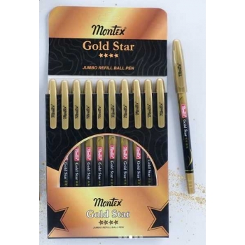 Ручка Montex шариковая Gold Star с син. стержнем, золотистый корпус арт.Gold Star