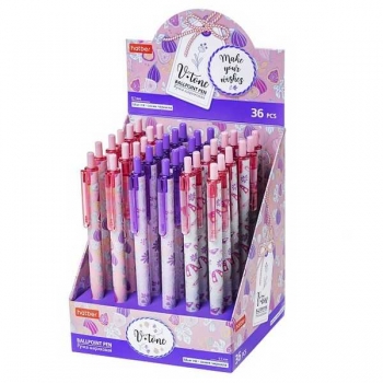 Ручка шариковая автоматическая Hatber V-tone, 0.7мм, корпус ассорти, синяя арт.BP_072602