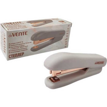 Степлер 10 (12л) deVENTE Esthetics (гл.скр 50мм) пластик,  в карт.коробке, лавандово-пепельный арт. 4142520