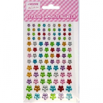 Наклейки-стразы акриловые deVENTE 9,5х10,5 см DIY Цветы, пласт. пакет, цвет ассорти арт.8004108