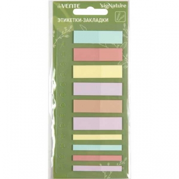 Набор самокл. флажков пластик. с клеевым краем deVENTE sigNATURE, 45х12 мм, 10х20 л., 5 паст. цв., арт.2011521