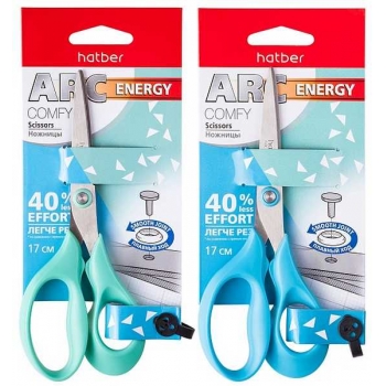 Ножницы Hatber COMFY, 17см, в картонном блистере с е/п арт.SC_061321