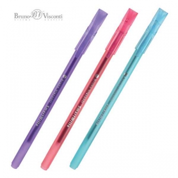 Ручка шариковая Bruno Visconti SmartWrite Creative, 0.5мм, одноразовая, синяя, корпус ассорти арт.20-0328/05