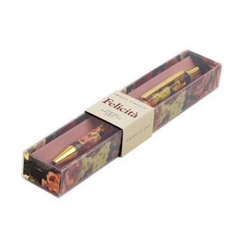 Ручка Bruno Visconti  Felicita.FLORA.LUSH BOUQUET шарик.автомат.в карт.футляре,0.7мм,синяя,метал.корпус арт.20-0263/34