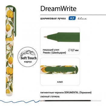 Ручка шариковая Bruno Visconti DreamWrite. Flora. Paradise  в карт. тубе, 0.7 мм, синяя, 2 вида арт.20-0264/25