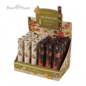 Ручка шариковая Bruno Visconti DreamWrite. Fauna. Бабочки  в карт. тубе, 0.7 мм, синяя, 2 вида арт.20-0264/26