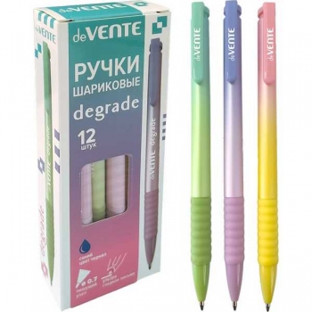 Ручка автоматическая deVENTE Degrade, 0.7мм, цв. круглый корпус с каучук. держателем, синяя арт. 5070510