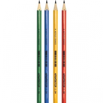 Карандаш Архитектор deVENTE 2М, шестигр., заточенный, лакированный, цвета корп. ассорти арт. 5032703