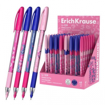Ручка шариковая ErichKrause U-109 Pinna Kotta StickGrip, 1.0мм, игольч. узел, одноразовая, синяя арт.65166