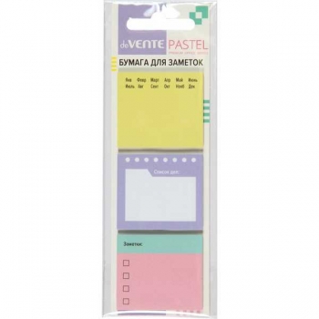 Клейкая бумага д/заметок deVENTE Pastel, 40*35 мм, 3*20л. арт.2010507