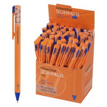 Ручка шариковая автоматическая Bruno Visconti UrbanClick.Summer 0.7мм, синяя, оранж.корпус арт.20-0434/31