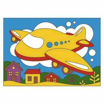 Набор для рисования по номерам, картина 20х30 см детская на деревянном подрамнике Южный самолет арт.Рхд-011