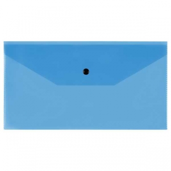 Папка-конверт С6 на кнопке СТАММ, 150мкм, прозрачная, синяя арт.ММ-326071