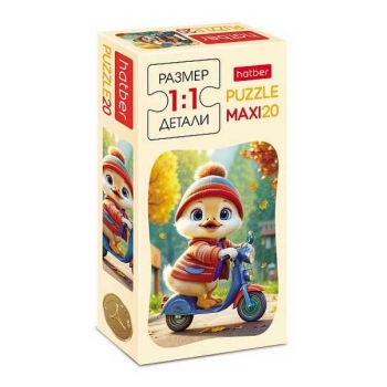 Пазл  20 эл. Hatber MAXI Утенок на скутере, 165х230мм арт.20ПЗ5_34719
