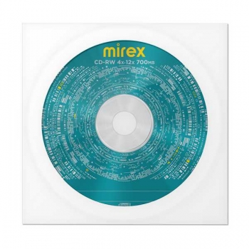 Диск CD-RW Mirex 700 Мб 4-12х в бумажном конверте с окном арт.UL121002A8С