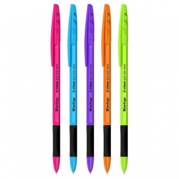Ручка шариковая Berlingo Tribase grip color zone синяя, 0,7мм, грип, ассорти арт.CBp_70967