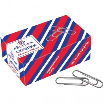 Скрепки Attomex оцинкованные 22мм, 100 шт, овальные, в карт.коробке арт.4135800