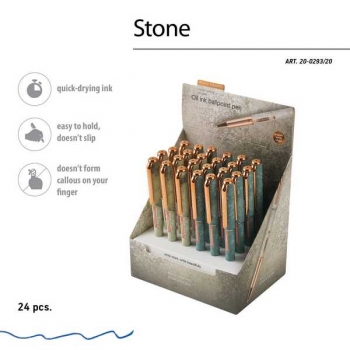 Ручка шариковая Bruno Visconti Stone, 0.7мм,чернила на масл.основе,ассорти,синяя арт.20-0293/20