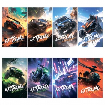 Блокнот А7 48л на склейке BG Жажда экстрима в клетку арт.Б7скл48 62541