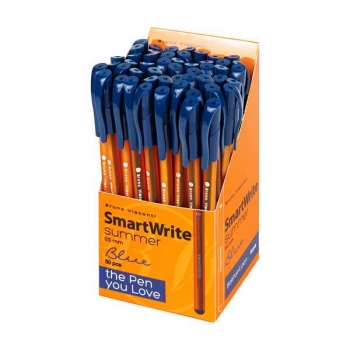 Ручка шариковая Bruno Visconti SmartWrite Summer, 0.5мм, одноразовая, синяя, корпус ассорти арт.20-0328/07