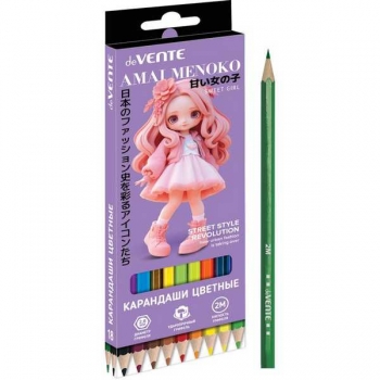 Карандаши deVENTE 18цв Amai Menoko 2М, шестигранные, в картонной уп. арт.5023618