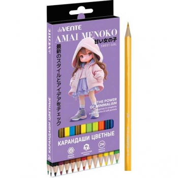 Карандаши deVENTE 24цв Amai Menoko 2М, шестигранные, в карт.уп.  арт.5024618
