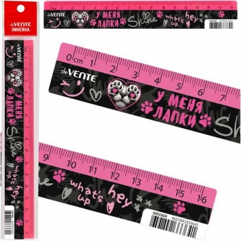 Линейка 16 см deVENTE У меня лапки пластиковая с дизайном арт.5091604